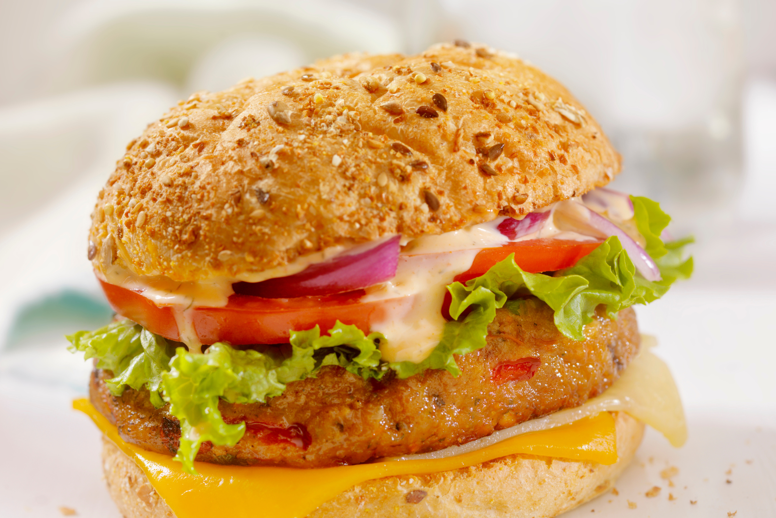 picture of a plant based burger, veggie burger