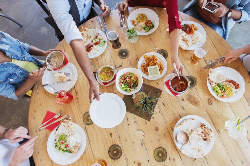 People eating at a restaurant