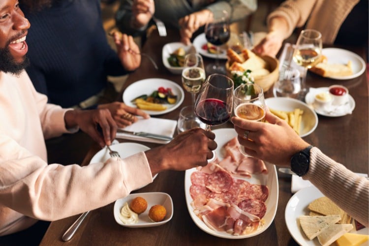 Restaurant holiday party toast